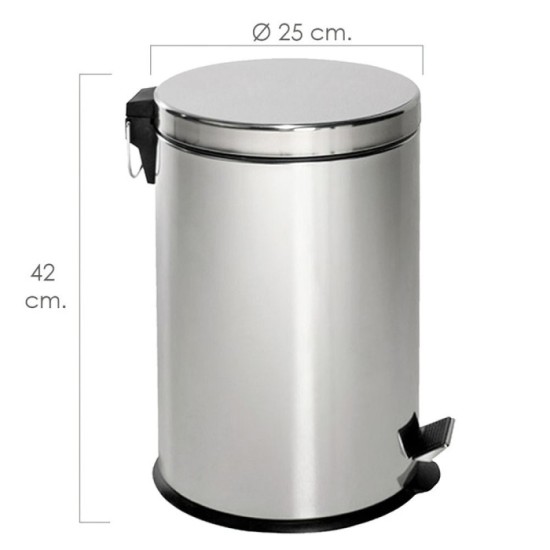 Papelera Maurer  Inoxidable 12 Litros Ø 25 x 42 cm, al por Mayor | Almacén de Ferretería