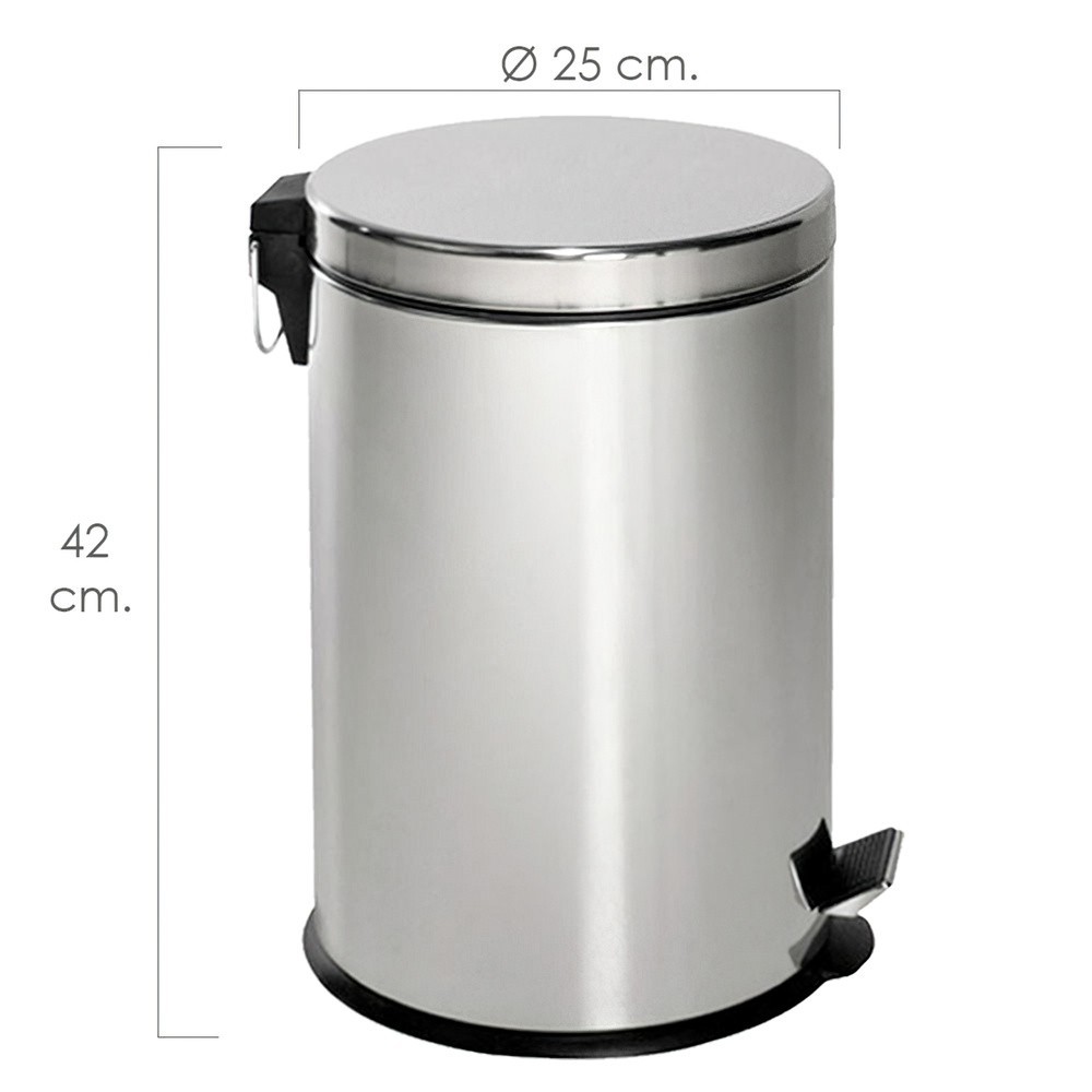 Papelera Maurer  Inoxidable 12 Litros Ø 25 x 42 cm, al por Mayor | Almacén de Ferretería