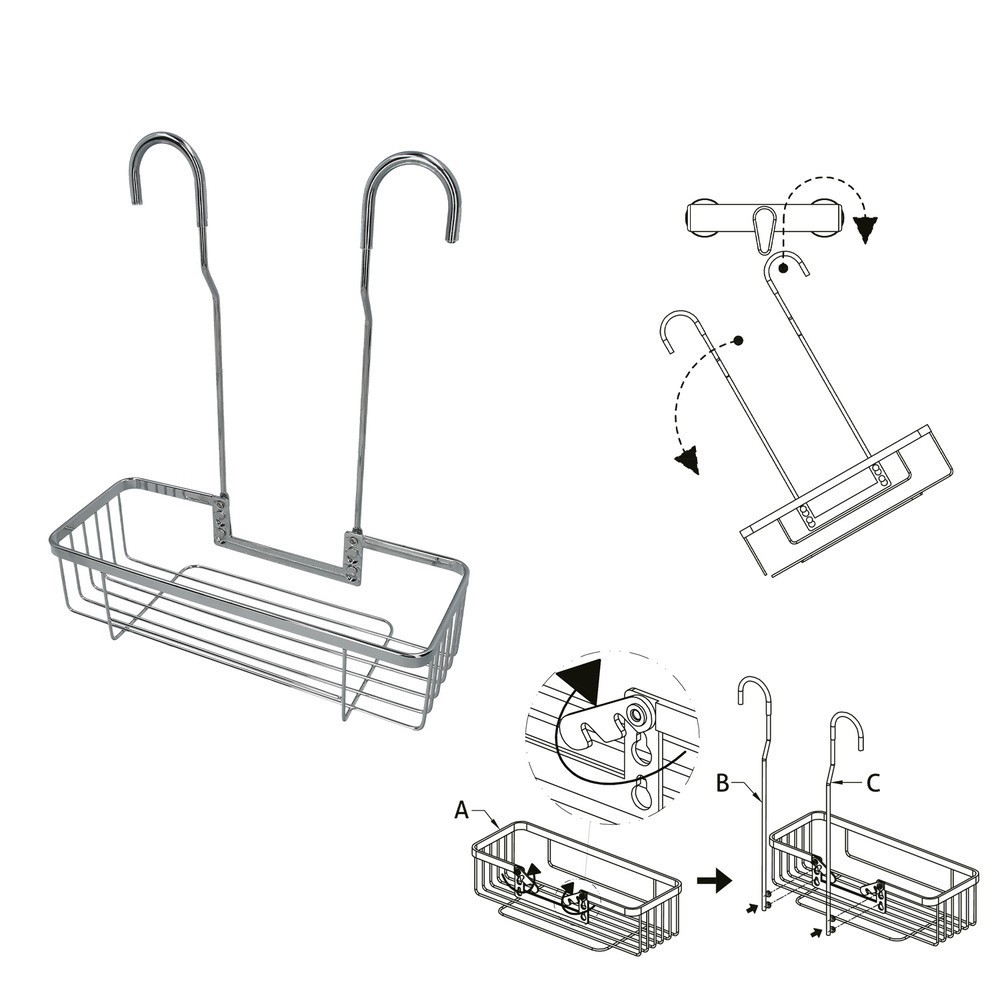 Cestillo Inox Para Colgar 1 Altura, 280 x 105 x 335 mm, al por Mayor | Almacén de Ferretería
