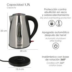 Hervidor De Agua 1,7 Litros, 2200 W,