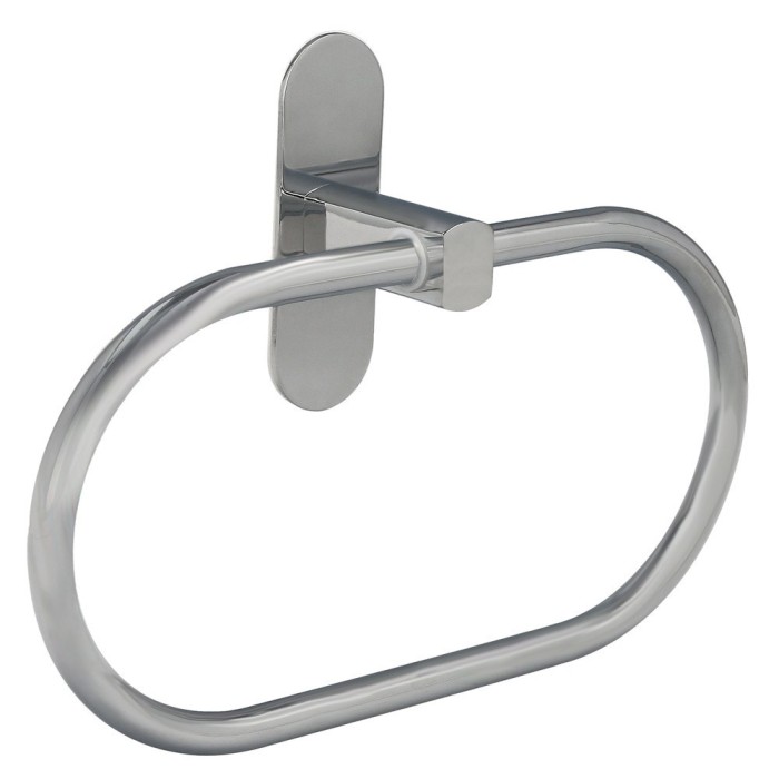 Toallero Forma Anilla Color Inox Con Efecto Espejo, Autoadhesivo Resistente, Porta Toallas, Toallero Adhesivo Pared / Mueble al 