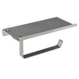 Portarrollos Baño Con Estante Para Moviles Autoadhesivo, Color Inox Con Efecto Espejo, Autoadhesivo Resistente o Con Tornillos a
