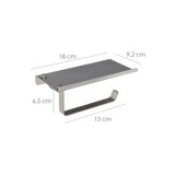 Portarrollos Baño Con Estante Para Moviles Autoadhesivo, Color Inox Con Efecto Espejo, Autoadhesivo Resistente o Con Tornillos a
