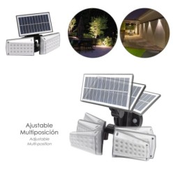 Aplique Solar Led Doble Con Sensor de Movimiento / Crepuscular 450 Lumenes, Protección IP65