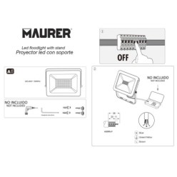 Foco Led Plano Potencia 300 Watt, 24000 Lumenes, Luz blanca 4000ºK Protección IP65, Cuerpo Aluminio, Foco Exteriores/Interiores