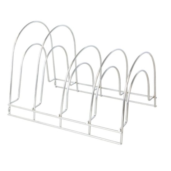 Soporte Vertical 5 Niveles Para Sartenes, Tapaderas, Acero Cromado al por Mayor | Almacén de Ferretería