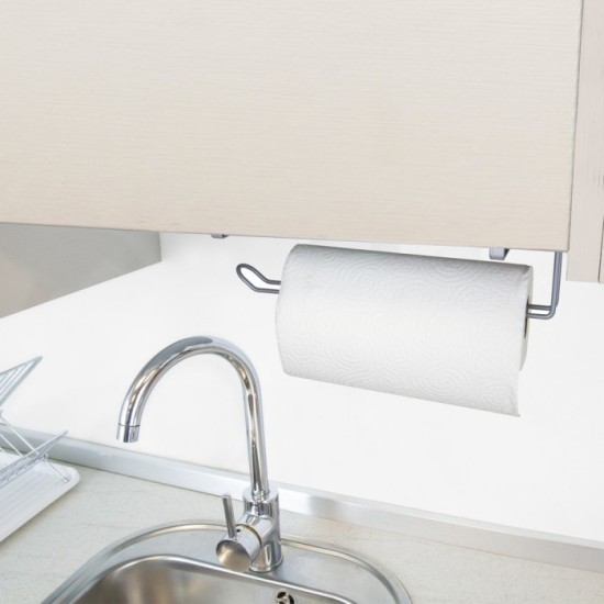 Colgador Portarrollos Papel Cocina, Acero Para Puertas, Encimeras, Muebles, 32,5x18x10 cm, al por Mayor | Almacén de Ferretería