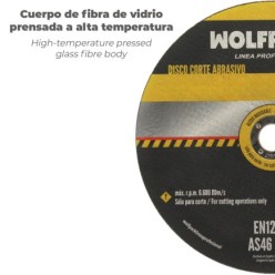 Disco Corte Abrasivo Acero Inoxidable Ø 115x Ø 22,2 mm Espesor 1,0 mm, Disco Radial / Amoladora Universal