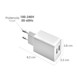 Cargador USB Dos Tomas 2,1 Amperios, 5 V, Adaptador Enchufe USB Cargador USB de Pared, Android, Iphone, Smartphones, Tablets,