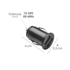 Cargador Coche USB Dos Tomas 2,1 Amperios, 5 V, Adaptador Enchufe USB Cargador USB de Pared, Android, Iphone, Smartphones