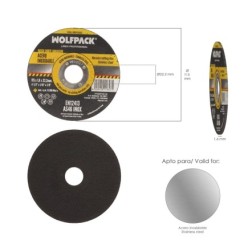 Disco Corte Abrasivo Acero Inoxidable Ø 115x Ø 22,2 mm Espesor 1,6 mm, Disco Radial / Amoladora Universal