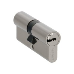 Cilindro Seguridad 30x30 mm, Leva Larga Niquelado Con 5 llaves