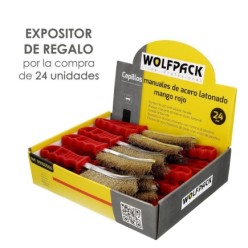 Cepillo Acero Latonado Mango Rojo 25 cm, cepillo Eliminación Oxido, Pintura, Pulido De Metales,