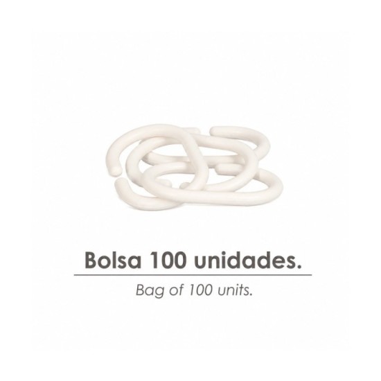 Anillas Para Cortinas de Ducha Oval, Anilla Baño Oval 18 mm, Blanca (Bolsa 100 Unidades) al por Mayor | Almacén de Ferretería