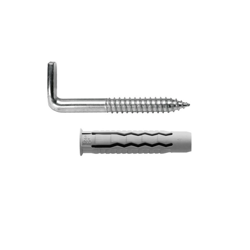 Kit Sanitario Alcayata Con Taco Ø 12 x 60 mm, Fijación Calentadores / Termos De Agua