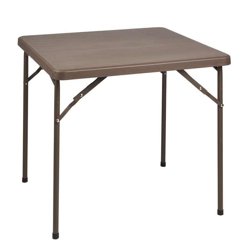 Mesa Plegable Cuadrada 86x86x74 cm, Color Marron,