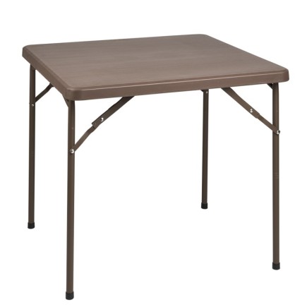 Mesa Plegable Cuadrada 86x86x74 cm, Color Marron,