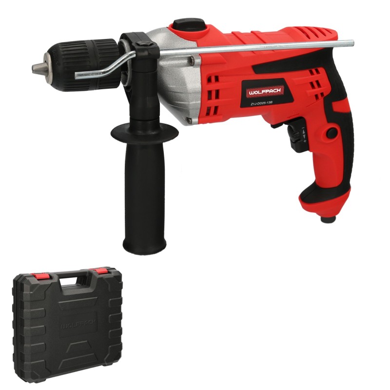 Taladro Percutor Con Variador de Velocidad 1050 Watt, Incluye Maletín, Empuñadura y Guia Metalica,