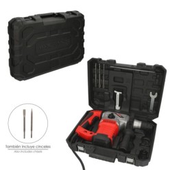 Martillo Demoledor Perforador SDS PLUS 1,500 Watt, Con Accesorios y Maletin, 4,000 IPM 6 Julios,