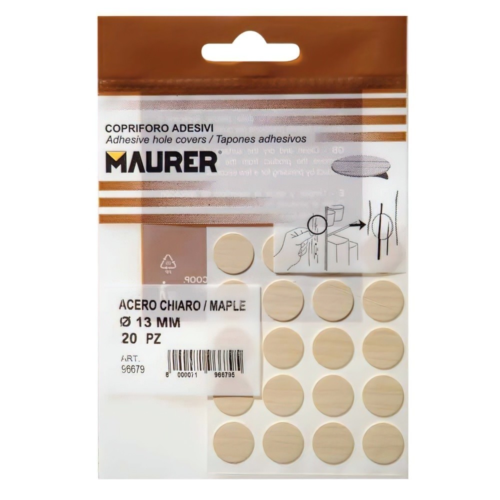 Tapatornillos Adhesivos Maple (Blister 20 unidades) al por Mayor | Almacén de Ferretería