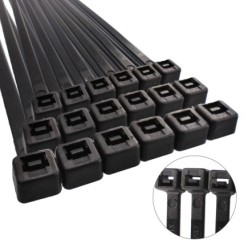 Brida Nylon 100%, Color Negro 4,5 x 200 mm, Bolsa 100 unidades, Abrazadera Plastico, Organizador Cables, Alta Resistencia