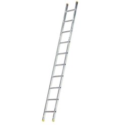 Escalera Aluminio 1 Tramo, 10 Peldaños, Antideslizante, Resistente,