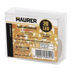 Luces Navidad Guirnalda Led con Tapon 20 Microled Blanco Calido IP20, A Pilas 3 LR44 (Si Incluidas)
