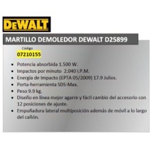 Martillo Demoledor Dewalt D25899K