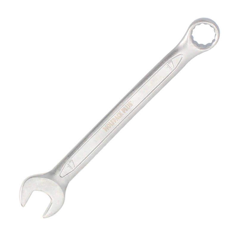 Llave Combinada Plus 17x17 Acero Cromo Vanadio DIN 3113, Llave Doble Boca, Llave Fija, Llave Estrella