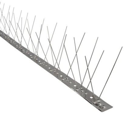 Pincho Anti Palomas / Pajaros 1 Metro Inoxidable Pincho Doble 60 Pinchos, Adaptable a Varias Posiciones