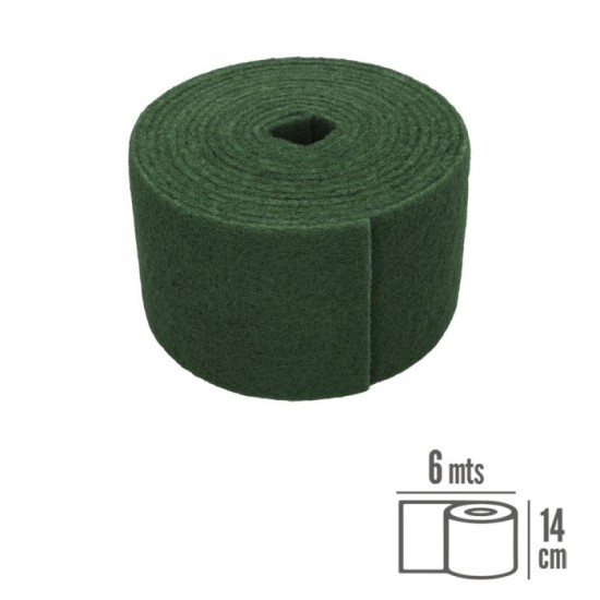 Estropajo Fibra Verde Profesional, Rollo De 14 Cm x 6 Mt, al por Mayor | Almacén de Ferretería