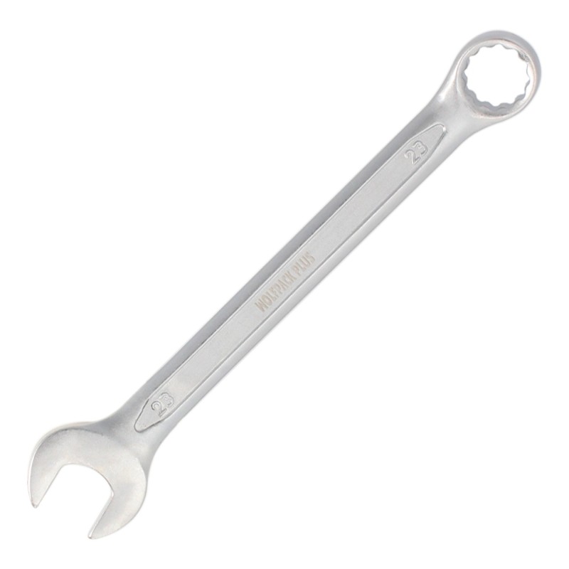 Llave Combinada Plus 23x23 Acero Cromo Vanadio DIN 3113, Llave Doble Boca, Llave Fija, Llave Estrella