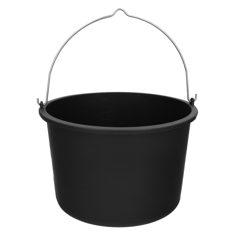 Cubo Obra Italiano Capacidad 10 Litros, Con Marcas Medidoras, Asa Acero Galvanizado, Resistente y Ligero,