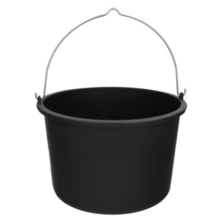 Cubo Obra Italiano Capacidad 10 Litros, Con Marcas Medidoras, Asa Acero Galvanizado, Resistente y Ligero,