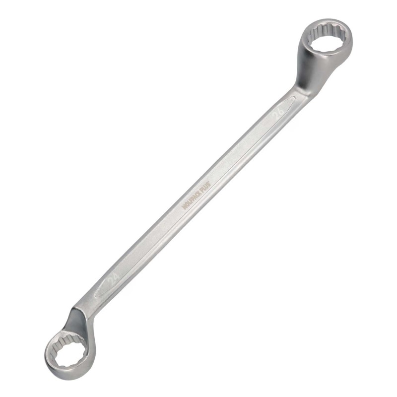 Llave Estrella Acodada Plus Acero Cromo Vanadio 24x26 DIN 838, Llave Doble Boca Acodada, Llave Fija Estrella Acodada