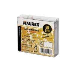 Guirnalda Luces Navidad A Pilas 20 Leds Muñecos de Nieve, Luz Calida Uso Interno IP20