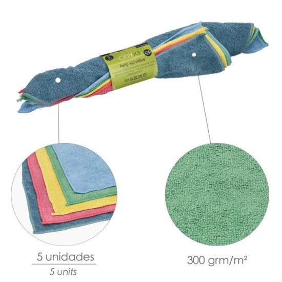 Paño Microfibra 35 x 40 cm / 300 Gramos (Pack 5 Piezas) al por Mayor | Almacén de Ferretería