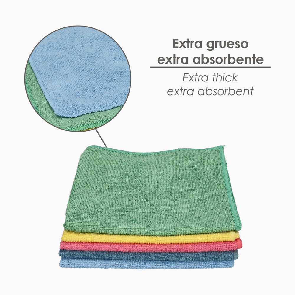 Paño Microfibra 35 x 40 cm / 300 Gramos (Pack 5 Piezas) al por Mayor | Almacén de Ferretería