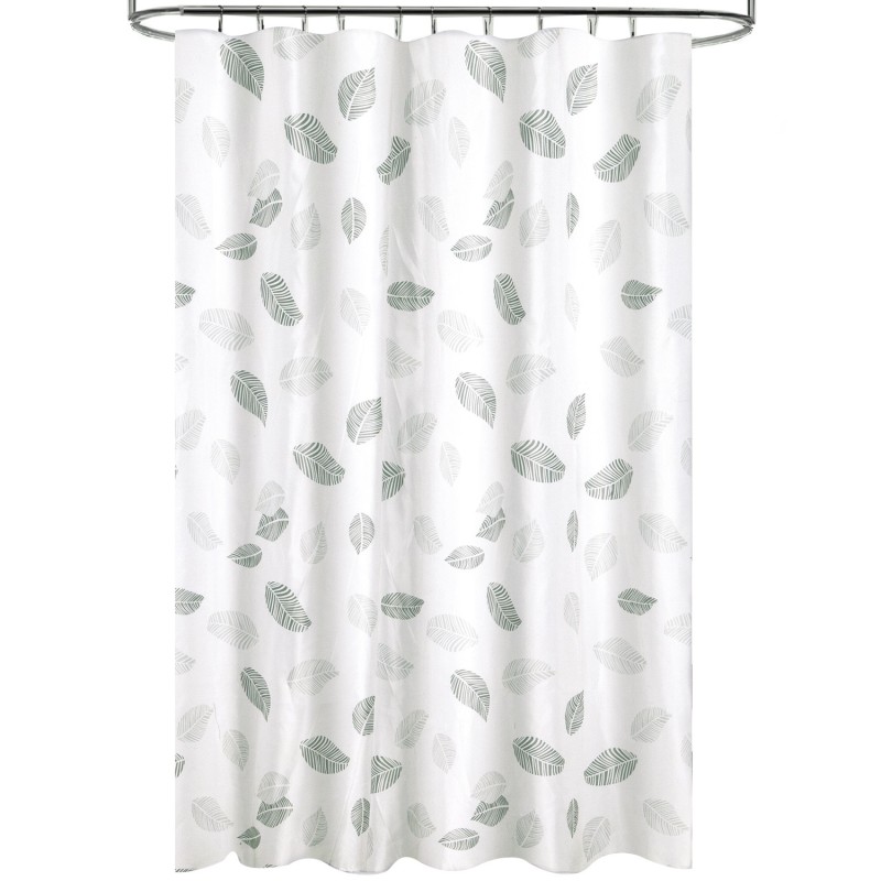 Cortina Ducha Tela Hojas 180 x 200 cm, Cortina baño, Cortina Tela Impermeable Con Anillas