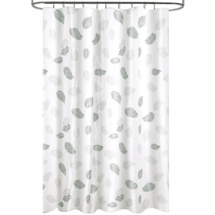 Cortina Ducha Tela Hojas 180 x 200 cm, Cortina baño, Cortina Tela Impermeable Con Anillas