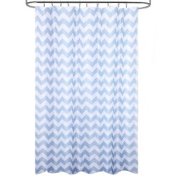 Cortina Ducha Tela Rayas Azul 180 x 200 cm, Cortina baño, Cortina Tela Impermeable Con Anillas