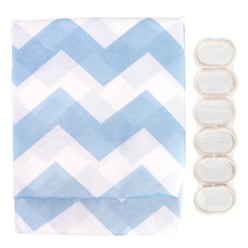 Cortina Ducha Tela Rayas Azul 180 x 200 cm, Cortina baño, Cortina Tela Impermeable Con Anillas