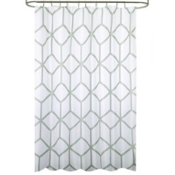 Cortina Ducha Tela Geometria 180 x 200 cm, Cortina baño, Cortina Tela Impermeable Con Anillas
