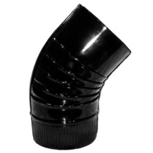 Codo Estufa Color Negro Vitrificado de   90 mm, 45°,