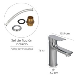 Monomando Lavabo "Hamburgo" Grifo Baño, Grifo Encimera, Grifo Cocina, Grifo Mezclador, Cartucho Ceramico Ø 35 mm,
