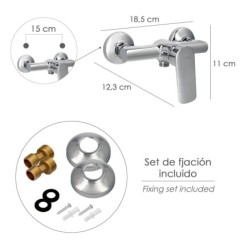 Monomando Ducha "Hamburgo" Grifo Baño, Grifo Encimera, Grifo Cocina, Grifo Mezclador, Cartucho Ceramico Ø 35 mm,