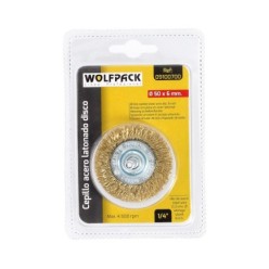 Cepillo Acero Latonado Para Taladro, Disco Ø 50 mm, Espiga 1/4" Cepillo Taladro Alambre Latón, Cepillo Limpieza, Cepillo Pulir,