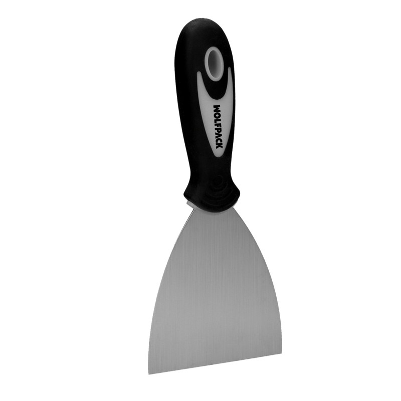 Espatula Acero Inoxidable Ancho 60 mm, Con Mango de Goma Ergonomico, Espatula Pintor, Espatula Masilla, Paletina, Paleta Rascar