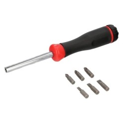 Juego De Puntas con Destornillador  1/4" 7 Piezas, Acero Cromo Vanadio, Kit Destorpuntas, Puntas Destornillador,