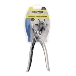 Sacabocados Estrella Profesional 225 mm, Agujeros de Ø 2,5 a 5 mm, Alicates Agujeros, Perforador Cuero, Alicates Cinturones,